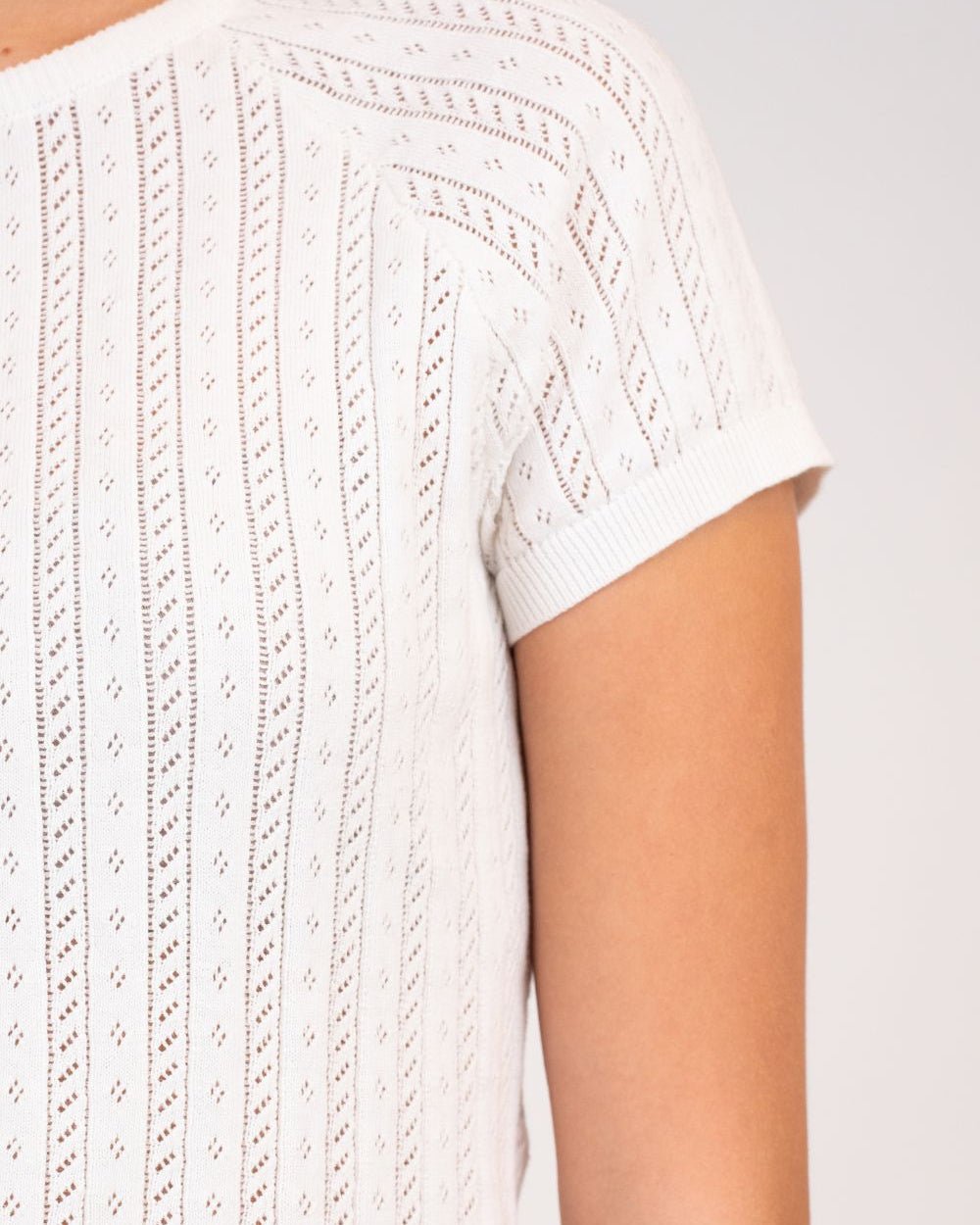 Pointelle Baby Tee Hvid | Skagen - clothing.dk